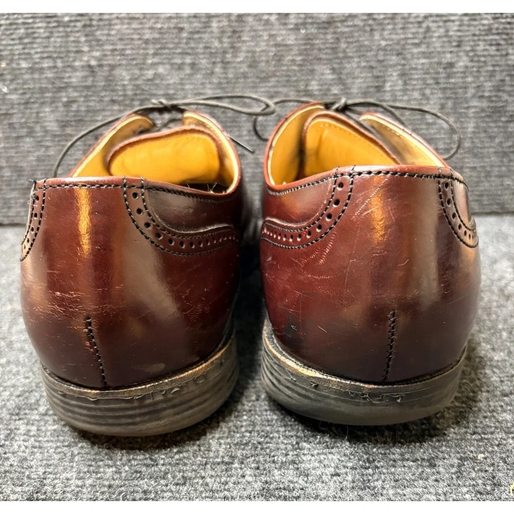 Dexter USA Mens Leather Cap Toe Oxford Shoes Burgundy Brogue Dress Lace Up 10.5